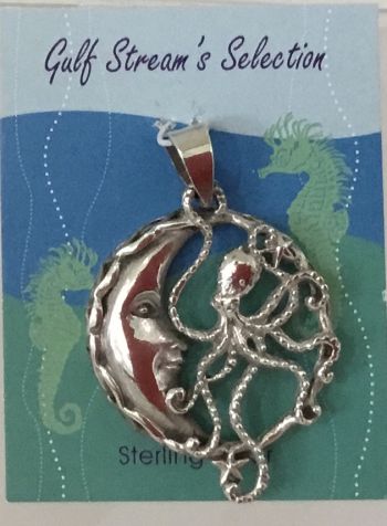 Gulf Stream Gifts, Octopus and Moon Pendant