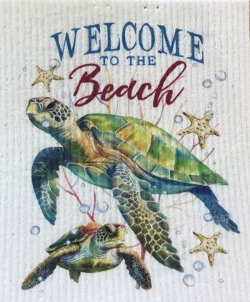Gulf Stream Gifts, Swedish Dish Cloth - Turtles - Welcome to the Beach